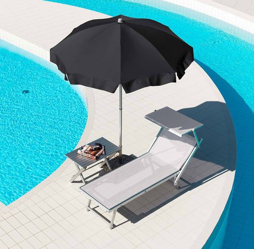Runder Sonnenschirm - CARIDDI - Crema Outdoor S.r.l. - mit Zentralmast / Stoff / Aluminium