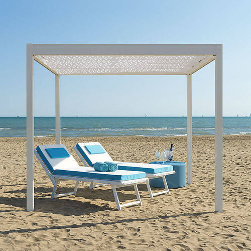 PVC-Pavillon - LEUCOS - Crema Outdoor S.r.l. - Polyester / Stoffdach / Aluminiumstruktur