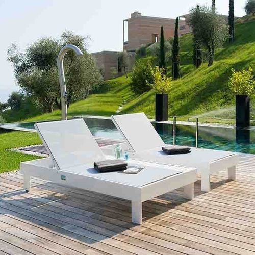 Moderne Sonnenliege - POLLUCE - Crema Outdoor S.r.l. - Stoff / Aluminium / für Außenbereich