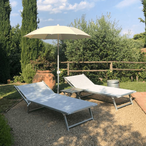Moderne Sonnenliege - ULISSE VIP - Crema Outdoor S.r.l. - Stoff / Aluminium / Edelstahl