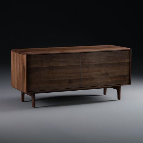 Modernes Sideboard - INVITO - Artisan Solid Wood Furniture - Nussbaum / schwarz / gelb
