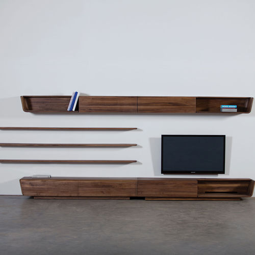 Moderne Wohnwand - LATUS - Artisan Solid Wood Furniture - Eiche / Nussbaum / Ulme