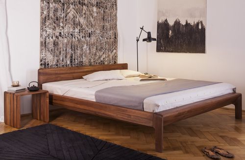Doppelbett - INVITO - Artisan Solid Wood Furniture - modern / Kopfteil / Eiche