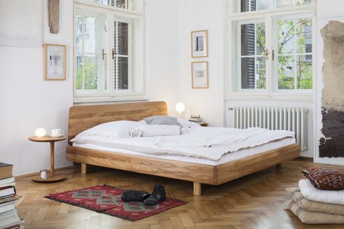 Doppelbett - FIN - Artisan Solid Wood Furniture - modern / Kopfteil / Eiche