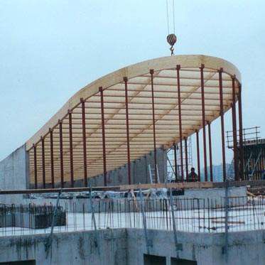 Holzdachstuhl - PALAIS DE JUSTICE DE NIVELLES	 - Artbois SA - Lamellen / gebogen / Fertigbau