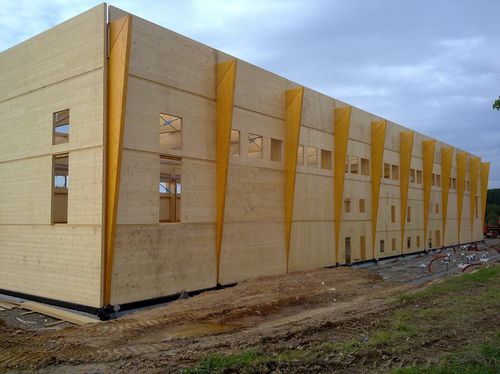 Fertigbau-Gebäude - MANHAY - Artbois SA - Modul / Brettschichtholz / für industrielle Nutzung