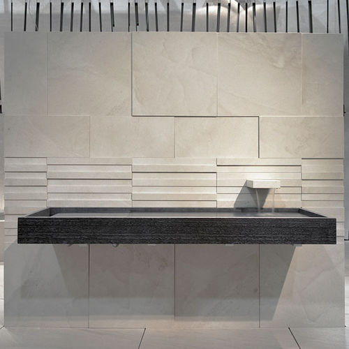 Wand-Waschbecken - FUKUOKA - PIBA MARMI - Naturstein / rechteckig / modern