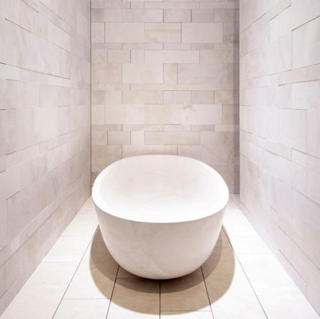 Ovale Badewanne - SIMPLE ELLIPSE - PIBA MARMI - freistehend / Marmor / weiß
