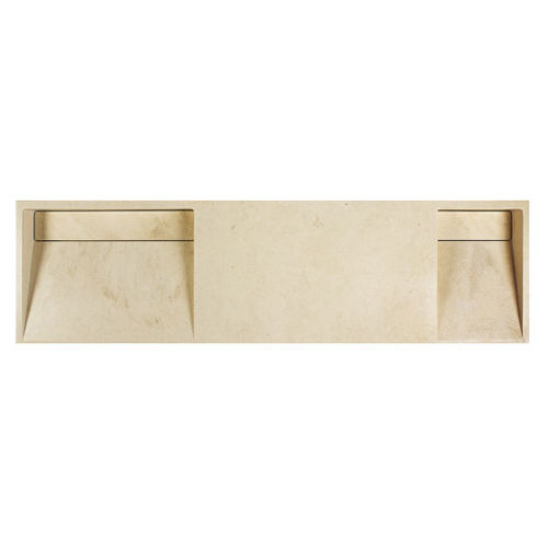 Wand-Waschbecken - SLOPE - PIBA MARMI - Naturstein / mit integrierter Waschtischplatte / doppelt
