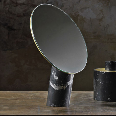 Spiegel für Badezimmer / Tisch - DESCO MIRROR - PIBA MARMI - modern / rund / Marmor