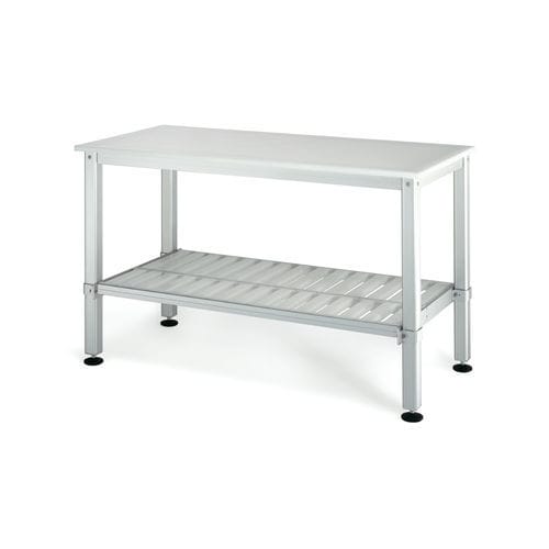 Moderner Arbeitstisch - A.I. GUIDOVIE SRL - Edelstahl / Gestell aus Metall / rechteckig