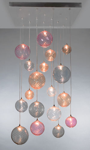 Moderner Kronleuchter - BREATH: GLOBE - Shakuff - exotic glass lighting & decor - geblasenes Glas / für Gewerbegebrauch / LED