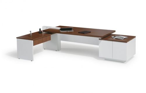 Chefschreibtisch - CROSS - Burotime Office Furniture - modern / Holz / mit Stauraum