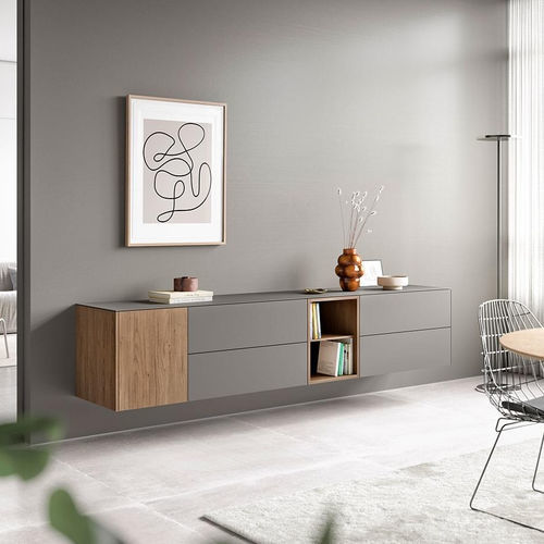 Wandmontiertes Sideboard - side - Spectral Audio Möbel GmbH - modern / Holz / Glas