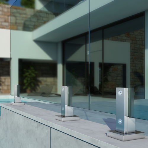 Aluminium-Geländer - MS-125 - Panidis SA - Glasplatten / für Außenbereich / für Terrasse