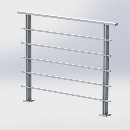 Aluminium-Geländer - MS-200 - Panidis SA - mit Stangen / für Außenbereich / für Balkon