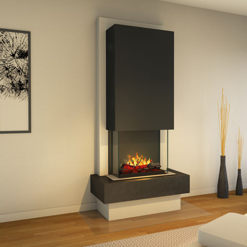 Elektrokamin - MILANO - muenkel design - freistehend / mit 3 Sichtseiten / geschlossene Feuerstelle