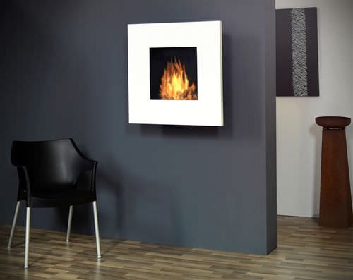 Bioethanol-Kamin - SQUARE FIRE 75  - muenkel design - wandmontiert / Einseitig / offene Feuerstelle