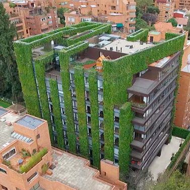 Stabilisierte Wandbegrünung - WORLD IN COLOMBIA - Paisajismo Urbano - lebende Pflanzen / modulare Platte / Tower