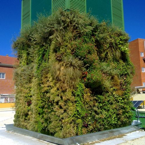 Stabilisierte Wandbegrünung - VEGETAL COVER IN GETAFE, MADRID - Paisajismo Urbano - lebende Pflanzen / modulare Platte / Tower