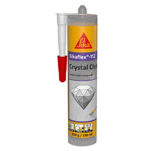 Elastische Dichtungsmasse - Sikaflex®-112 Crystal Clear - Sika France SAS - auf Polymerbasis / Befestigung / selbstklebend