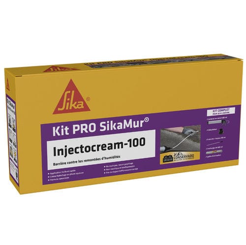 Wasserabweisende Imprägnierung / für Ziegel - SikaMur® InjectoCream-100 - Sika France SAS - für Gestein / für Mauerwerk / für Schutzbearbeitung von Ziegelsteinen