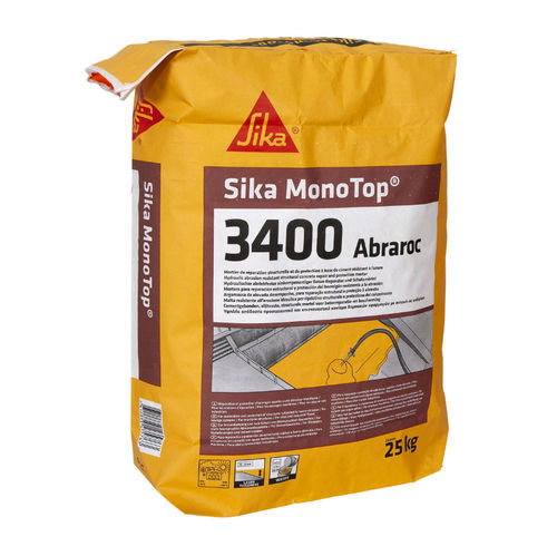 Reparaturmörtel - Sika MonoTop®-3400 Abraroc - Sika France SAS - für Metallbewehrung / für Beton / für Zement
