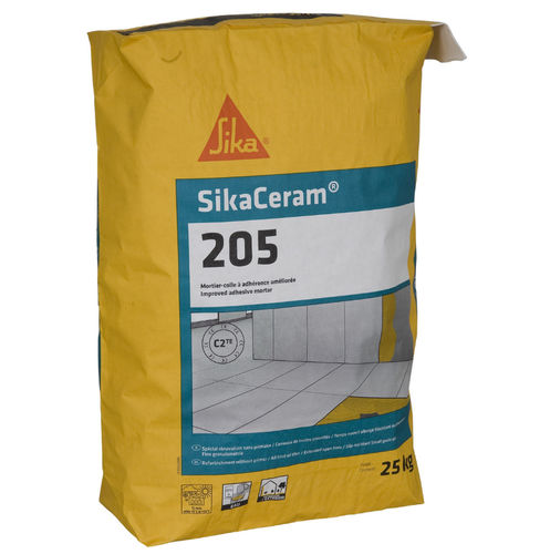 Klebemörtel für Fliesen - SikaCeram®-205 - Sika France SAS - hydraulisch / grau / Pulver