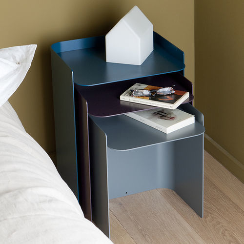 Moderner Nachttisch - Flor - Matière Grise - Stahl / Aluminium / Gestell aus Stahl