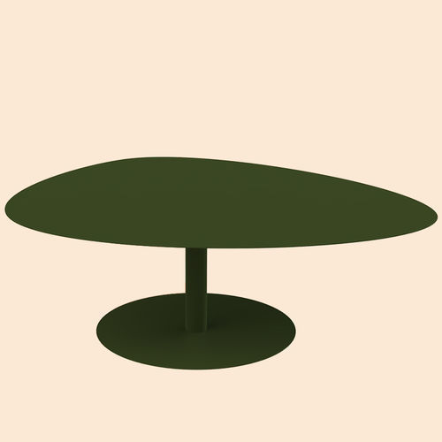 Moderner Couchtisch - Galet - Matière Grise - Stahl / Gestell aus Stahl / mit Mittelfuß