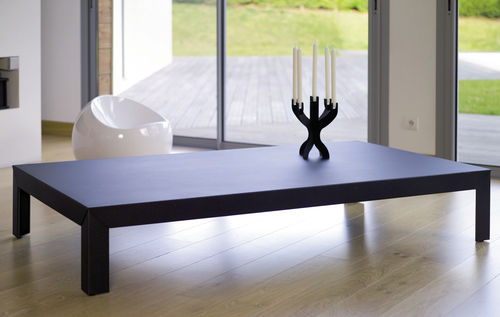 Moderner Couchtisch - ZEF  - Matière Grise - galvanisiertem Stahl / Aluminium / quadratisch