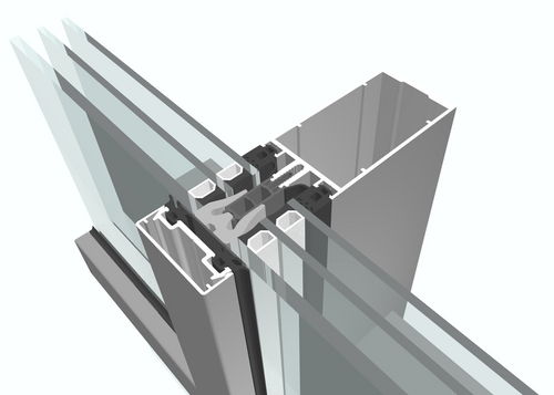 Aluminiumprofil - AT 500 F-SI - AKOTHERM - für Vorhangfassade / für Pfosten und Riegel