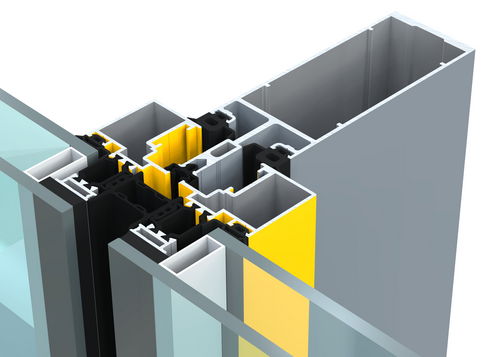 Aluminiumprofil - SERIE AT 500 SG - AKOTHERM - für Vorhangfassade / für Pfosten und Riegel