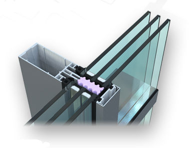 Aluminiumprofil - AT 500 CC - AKOTHERM - für Vorhangfassade / für Pfosten und Riegel