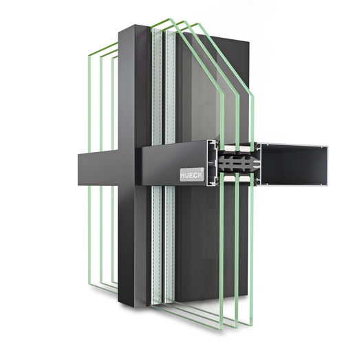 Vorhangfassade / freitragende Struktur - TRIGON 60 D - Hueck System GmbH & Co. KG - aus Aluminium und Glas / mit integrierter Isolierung