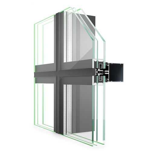 Paneel-Vorhangfassade - TRIGON FS 060 SG - Hueck System GmbH & Co. KG - Glas / aus Metall und Glas / mit integrierter Isolierung