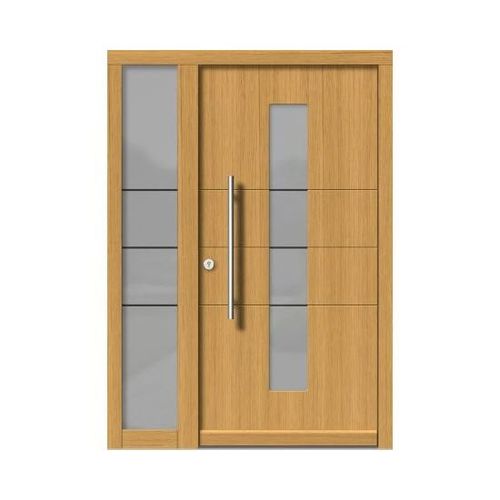 Eingangstür - MODERN : H147+ST - M SORA - Holz / einflügelig / halbverglast