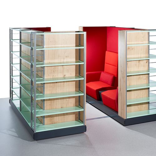 Modernes Bücherregal - ZAMBELLI PAZIO - Zambelli GmbH & Co. KG - für Gewerbegebrauch / Glas / Metall