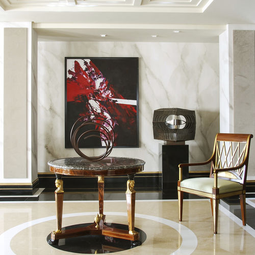 Klassische Tapete - MARBLE - BuenaVentura - Baumwolle / Motiv / grau