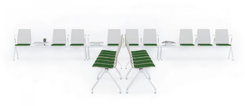 Stoff-Traversenbank - AMANDA - mitab - Eiche / Metall / Zweisitzer