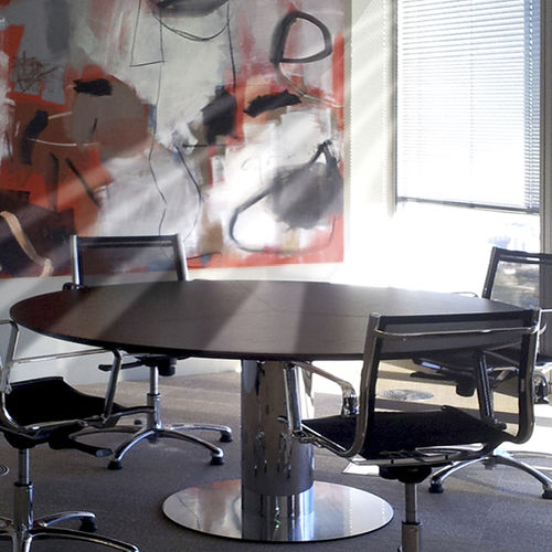 Moderner Besprechungstisch - B2B R2 - JMM - Holz / Metall / rund