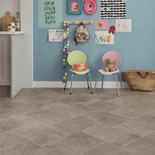 Vinyl-Bodenbelag - RUBENS : GREY RIVEN SLATE - Designflooring - für den Innenraum / für Wohnhaus / aus Fliesen