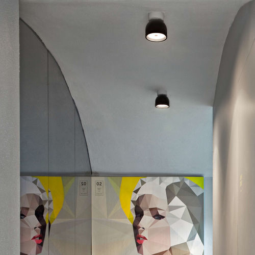 Moderne Deckenleuchte - WAN  - FLOS - ringförmig / Vorderseite aus Hartglas / Aluminium