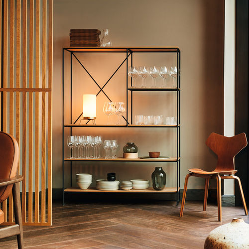 Modernes Regal - PLANNER™ - Fritz Hansen - pulverbeschichteter Stahl / Holzfurnier / Eiche