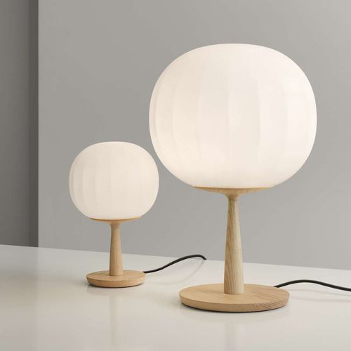 Tischlampe - Lita - LUCEPLAN - aus lackiertem Aluminium / geblasenes Glas / Esche