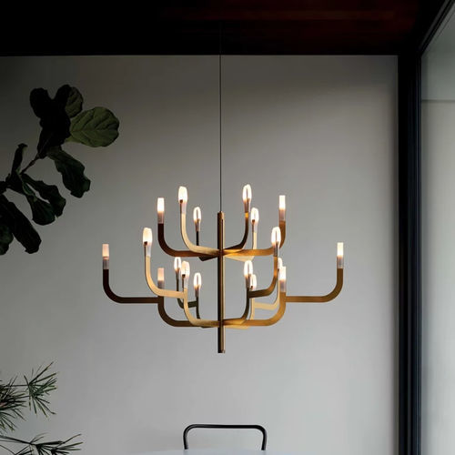 Moderner Kronleuchter - J-us - LUCEPLAN - Polycarbonat / Aluminium / Kupfer