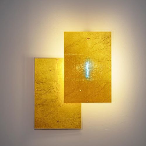Moderne Wandleuchte - 24 Karat Blau Flat - INGO MAURER - für den Innenraum / aus Acrylglas / Gold