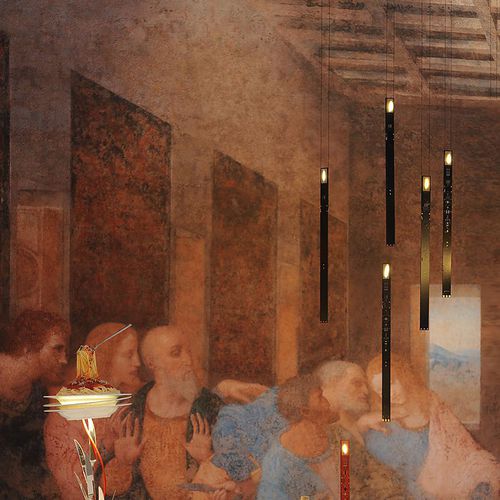 Moderner Kronleuchter - FLYING FLAMES - INGO MAURER - Metall / Kunststoff / für Gewerbegebrauch