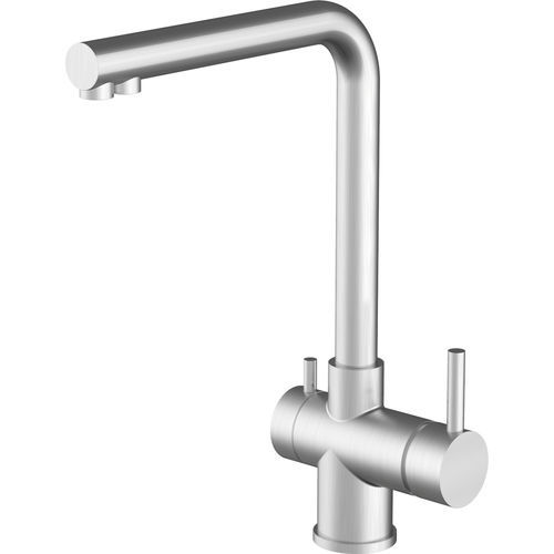 Aufsatz-Zweigriffmischer - 3 way Glass - F.lli Barazza Srl - Edelstahl / für Küche / 1-Loch