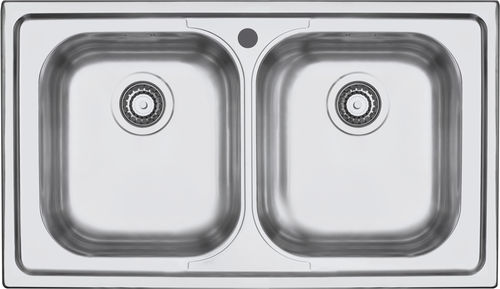 Doppelbeckenspüle - 1LFS92 - F.lli Barazza Srl - ohne Abtropffläche / Edelstahl / einbaufähig